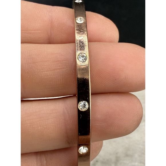 Fossil Jewelry - Fossil Bangle Bracelet White Rhinestone 6.5" Signed